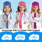 COTATERO Doctor Scrubs Costume for Kids With Stethoscope Lab Coat Career Day Costume Halloween Dress Up For Boys Girls 3-12