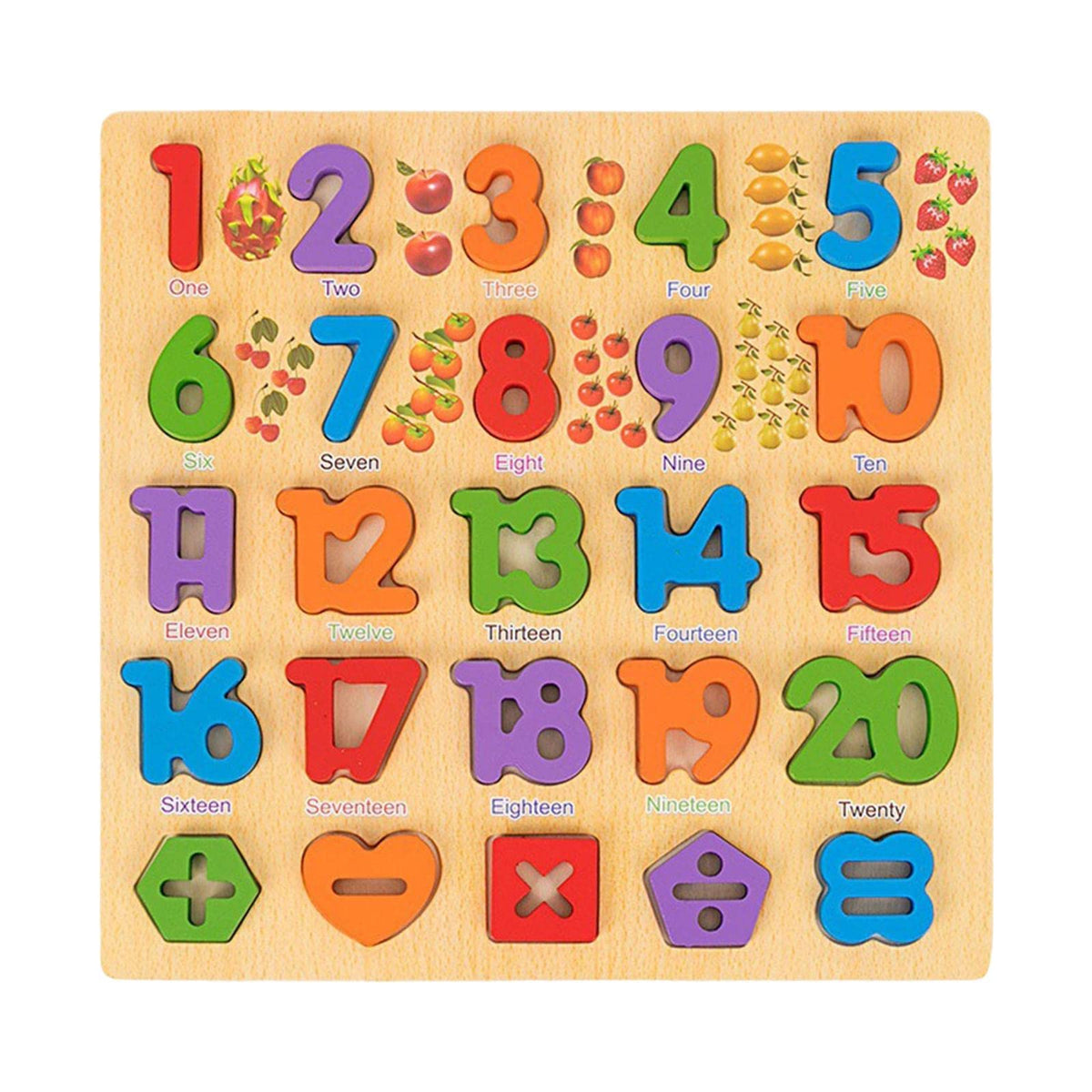 ATORSE Letter Puzzles Best Gifts Colorful Puzzle Board Set Toddlers Babies Number Puzzle