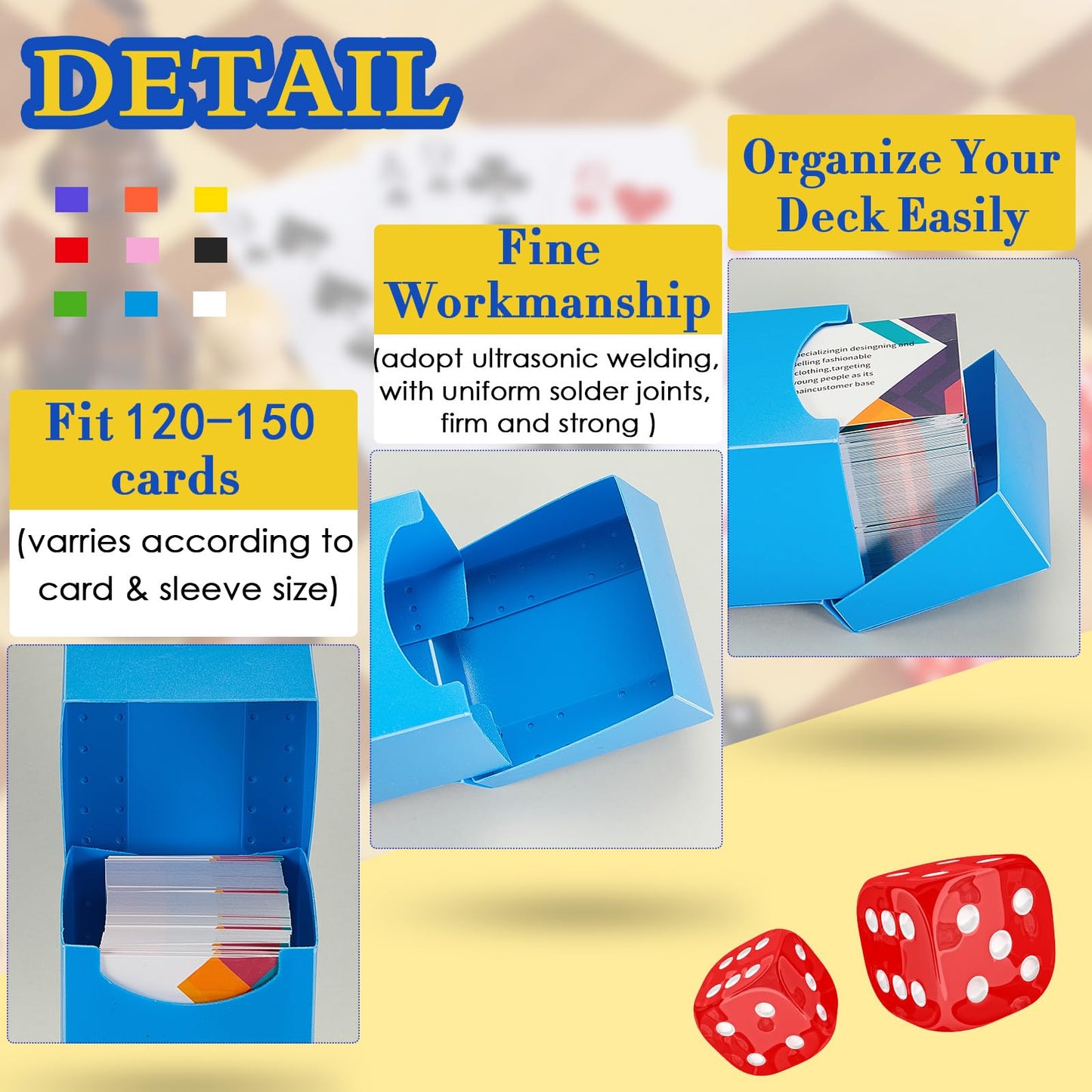 Deekin 18 Packs Deck Cards Box Trading Card Storage Box Case Carrying Case For Family Party Games Supplies(Bright Color,4 X 2.8