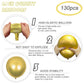 130Pcs Metallic Gold Balloons Different Sizes 18'' 12'' 10'' 5'' Balloon Garland Arch Kit Perfect For Birthday Party, Graduation