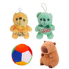 Eitheo Teddy Green Yellow Capybara Softball Multicolor Toy Pack 4 Soft Plush Stuffed Animals For Kids Boys Girls | Gift Set