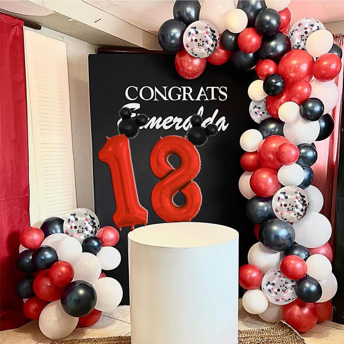 40 Inch Red Number 1 Balloon & Mini Mouse Head Balloon, 1St Birthday Party Decoration Balloons, Cartoon Mouse Birthday Party Sup