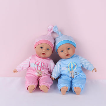 Haveahug 13'' Soft Baby Doll With Take Along Blue Doll Blanket, 6 Piece Play Set With Bottle & Accessories(Blue Blanket)