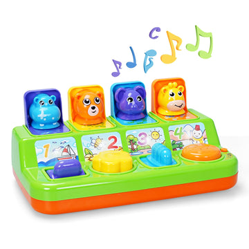 Fs Toddler Pop Up Toy With Music And Light, Cause And Effect Toys For 6 9 12 18 Month Old Baby Toys, Early Learning Educational Toys For 1 2 3 Year Old Boy And Girls Gifts