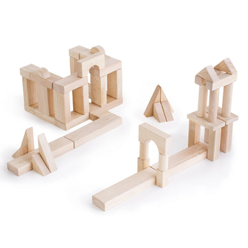Guidecraft Unit Blocks Set B - 56 Piece Set: Solid Wood Kids Skill Development Creative Stem Toy Building Toy