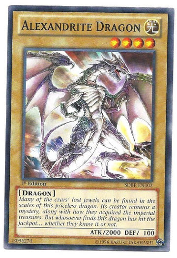 Yu-Gi-Oh! - Alexandrite Dragon (Sdbe-En003) - Structure Deck: Saga Of Blue-Eyes White Dragon - 1St Edition - Common