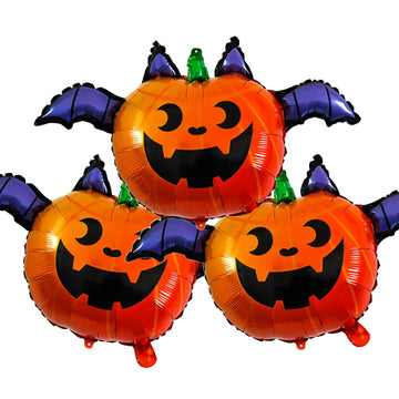Hadckja Pumpkin Bat Balloon Halloween Balloons Pumpkin Bat Foil Balloons For Halloween-Themed Party Supplies Decorations Hallowe