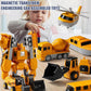 Magnetic Transform Engineering Car Assembled Toys,Toy Construction Vehicles With Storage Box,Magnetic Blocks For Kids Age 3-5 4-