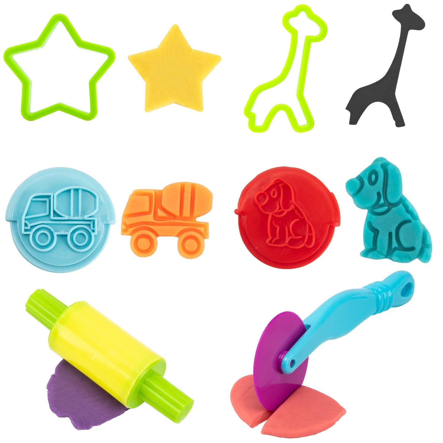 Dough Tools For Kids, 46Pcs Dough Toys Include Play Food Molds - Cupcakes, Ice Cream, Noodle, Play Bulk Pack With Roller, Cutter