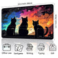 Playmat for MTG Magic Size 24x14 Inch Game Mats Tabletop Magic Play Mats enhanced Smooth Rubber Surface  Mousepad Compatible Qindaiwen for MTG RPG CCG Trading Card Game Play mats  Three Cats