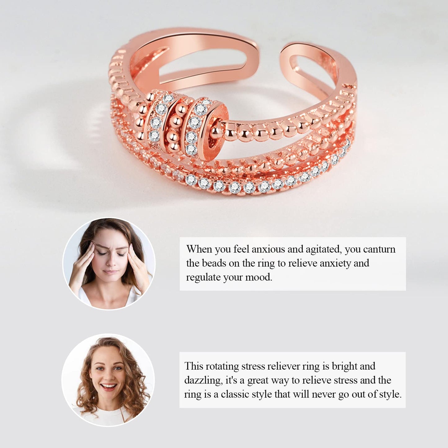 Choice Of All Daughter Gifts From Mom To My Daughter/Wife/Sister/Girlfriend/Mom Fidget Ring Anxiety Spinner Ring For Women Mothe