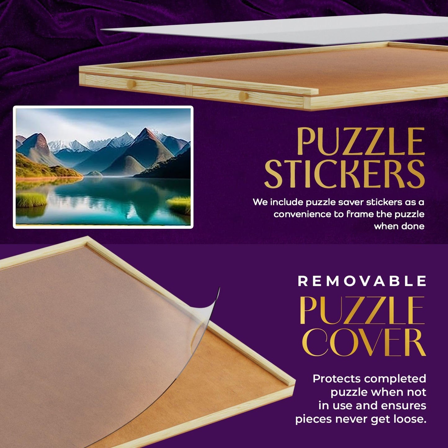 1000 Piece Wooden Jigsaw Puzzle Board - 4 Drawers, Non-Rotating Puzzle Table | 30    X 22    Jigsaw Puzzle Tables | Plastic Cove
