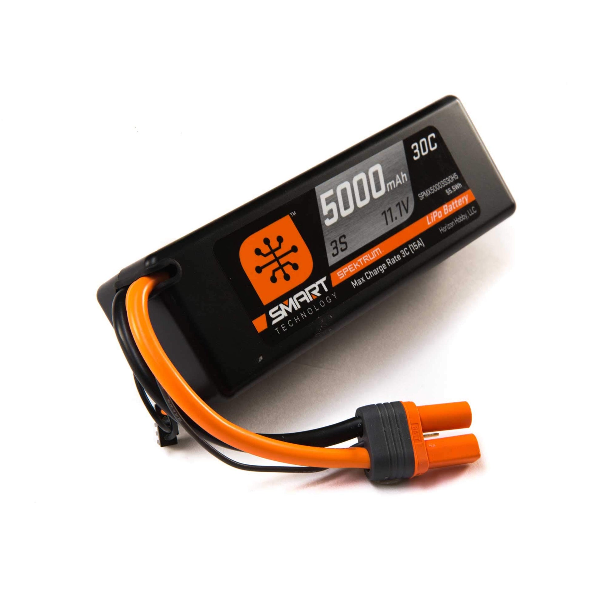 Spektrum 11.1V 5000mAh 3S 30C Smart Hardcase LiPo Battery: IC5, SPMX50003S30H5