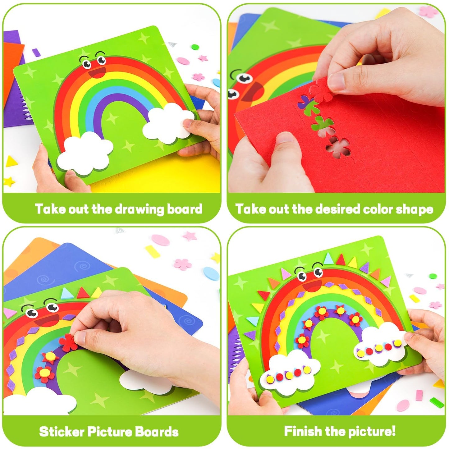 AluAbi Foam Stickers Art Craft for Kids, No Mess Toddler Art Activity - Fun with Foam Animal, Children Travel Toys,DIY Mosaic St