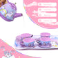 Motiloo 48Pcs Tea Set for Little Girls,Kids Pretend Toy Tin Tea Set and Carrying Case,Rainbow Magic Unicorn Design for Girls Pri