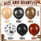 Hungdao 52 Pcs Western Party Horse Balloons Cowboy Decoration Kit Rodeo Farm Bandana Cowgirl Foil Latex Balloons Bulk For Baby Shower Birthday Arch Decor(Dark Series)
