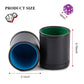 5 Pack Black Leather Dice Cups with Colorful Velvet Felt-Lined Interior and 30 Matching Colorful Transparent Dices