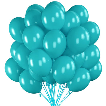 Prextex 75 Emerald Green Party Balloons 12 Inch Emerald Balloons With Matching Color Ribbon For Themed Party Decoration, Weddings, Baby Shower, Birthday Parties Supplies Or Arch Décor - Helium Quality
