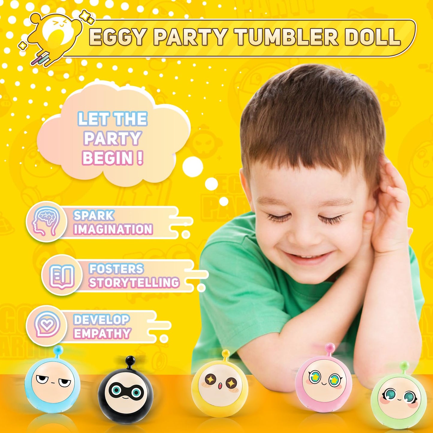 A Alpha Eggy Party Toys, Minty Action Figures Transformer Toys, 2-In-1 Eggy Wobbler Toys To All Ages, Cute Tumbler Toys For Kids