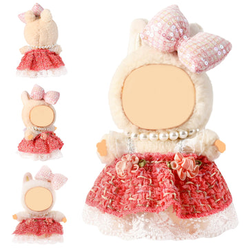 Clothes for 15-17cm Doll  Skirt Set for Dolls  1 Piece Skirt Outfit enhanced Fashion Cute Dress for 15-17cm Dolls Accessories (NO Doll) (Pink Suit)