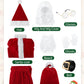 Fancyfun Santa Claus Costume For Kids, 9Pcs Boys Christmas Suit Kids Santa Costume Outfit Velvet For Boys Christmas Cosplay, 3-4