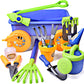 Dimple Garden Wagon & Tools Toy Set enhanced 15 Piece Gardening Tools & Wagon Toy Set - Sturdy & Durable - Top Yd  Beach  Sand  Garden Toy - Great for Kids & Toddlers (Garden Toy Set)  Green (2 Pack)