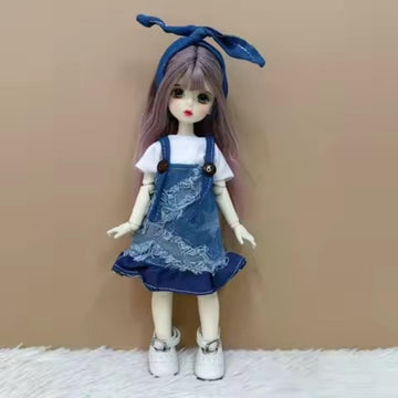 Tickles Movable Jointed Makeup Cute Girl Trendy Doll For Kids Girls (Size: 30 Cm Color & Design: May Vary)