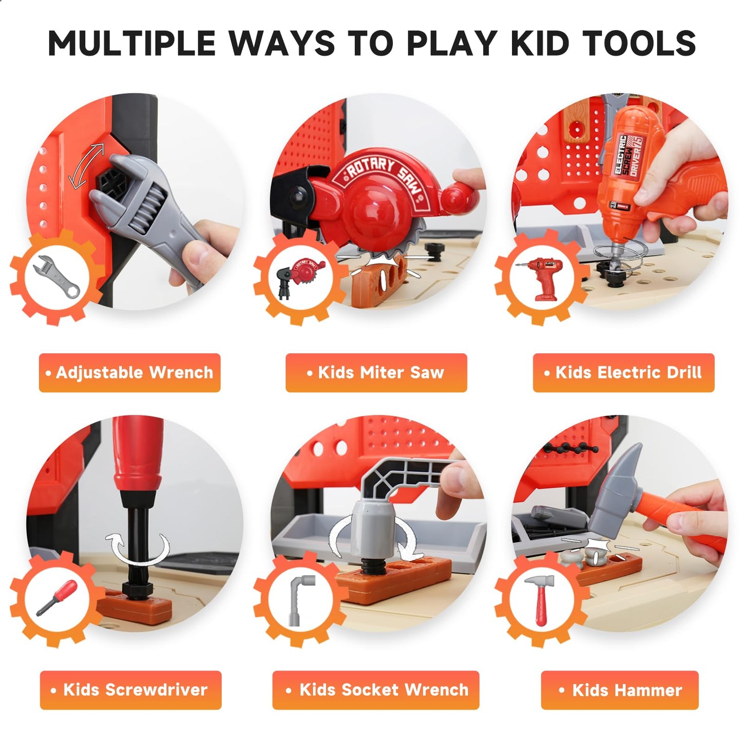 Toddler Tool Bench Set, 78pcs Tool Bench for Kids Ages 3-5 Years Old, Construction Toy Tool Set with Drill for Kids Workbench Pl
