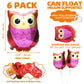 Cartoon Woodland Owl Balloons Wildlife Farm Zoo Animal Birthday Decoration Party Supplies, 6 Pack Owl Mylar Foil Balloons Jungle