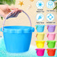 36 Pcs 6'' Sand Buckets And Shovels Bulk Small Plastic Beach Pails Shovels Sand Castle Mold Tools For Summer Beach Pool Party Fa