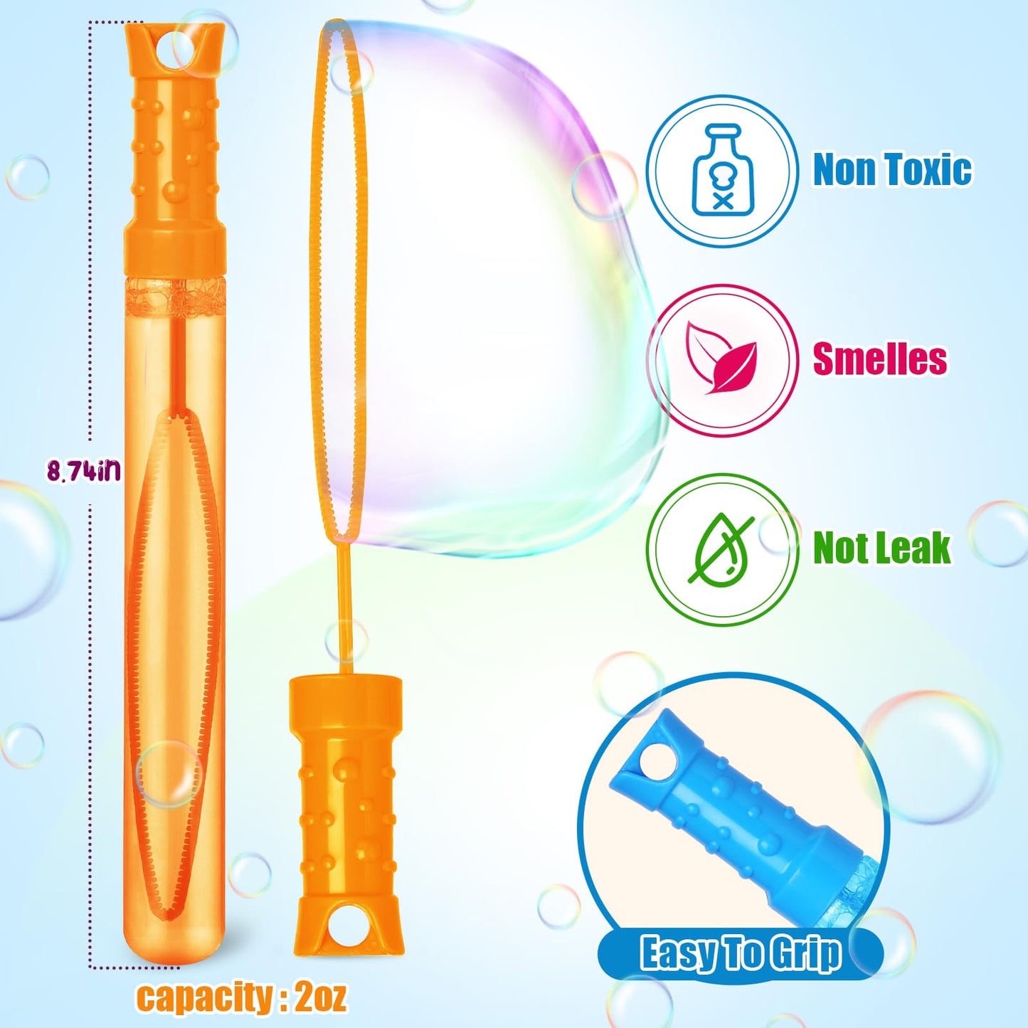 Springflower Bubble Wand, 60 Pcs Bubble Wands Bulk, Summer Toys Outdoor Activity Supply,Bubble Party Favors For Kids, Birthday,