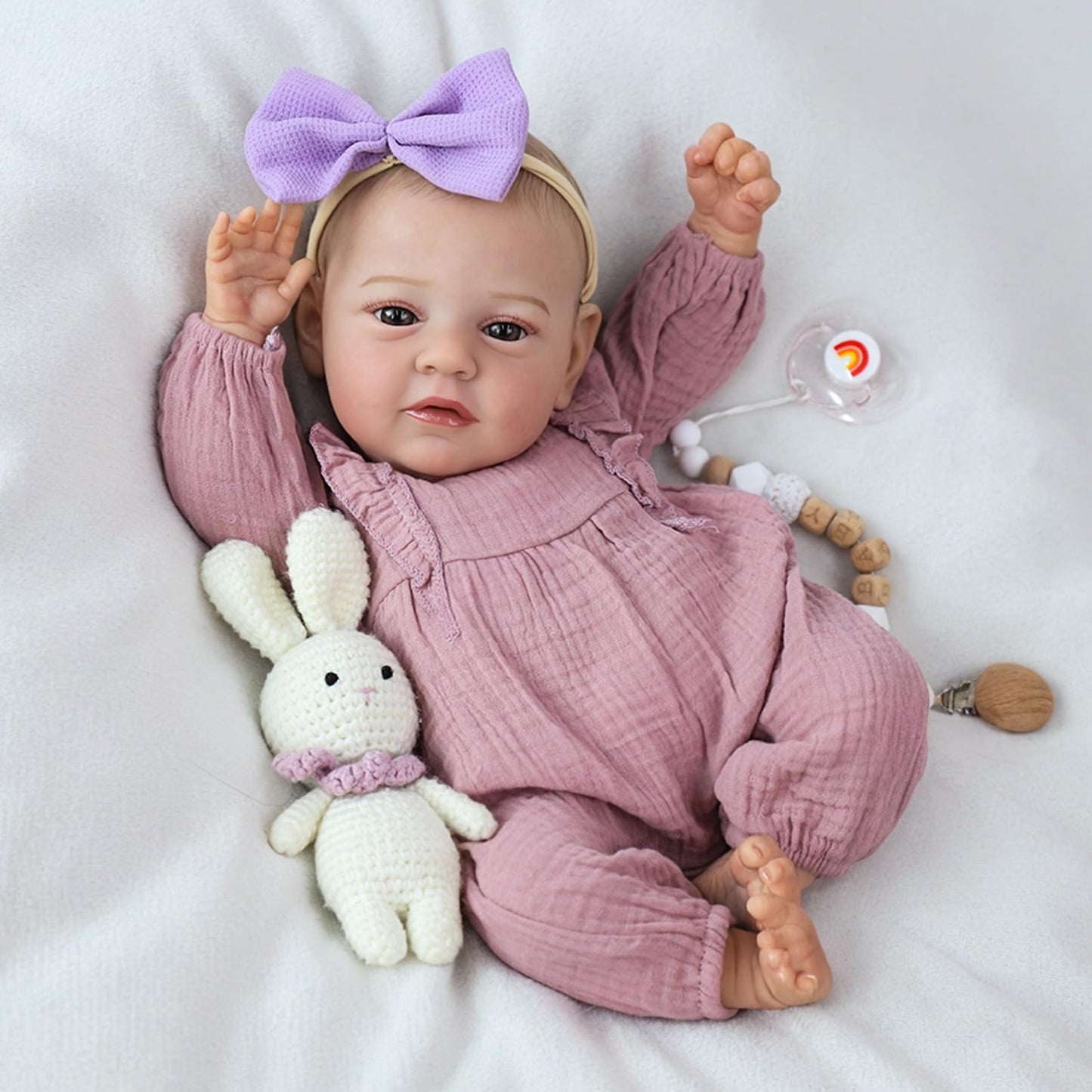 Scom Realistic Reborn Baby Dolls - 18 Inch Real Life Baby Girl, Newborn Doll With Full Body Vinyl, Lifelike Baby With Anatomical