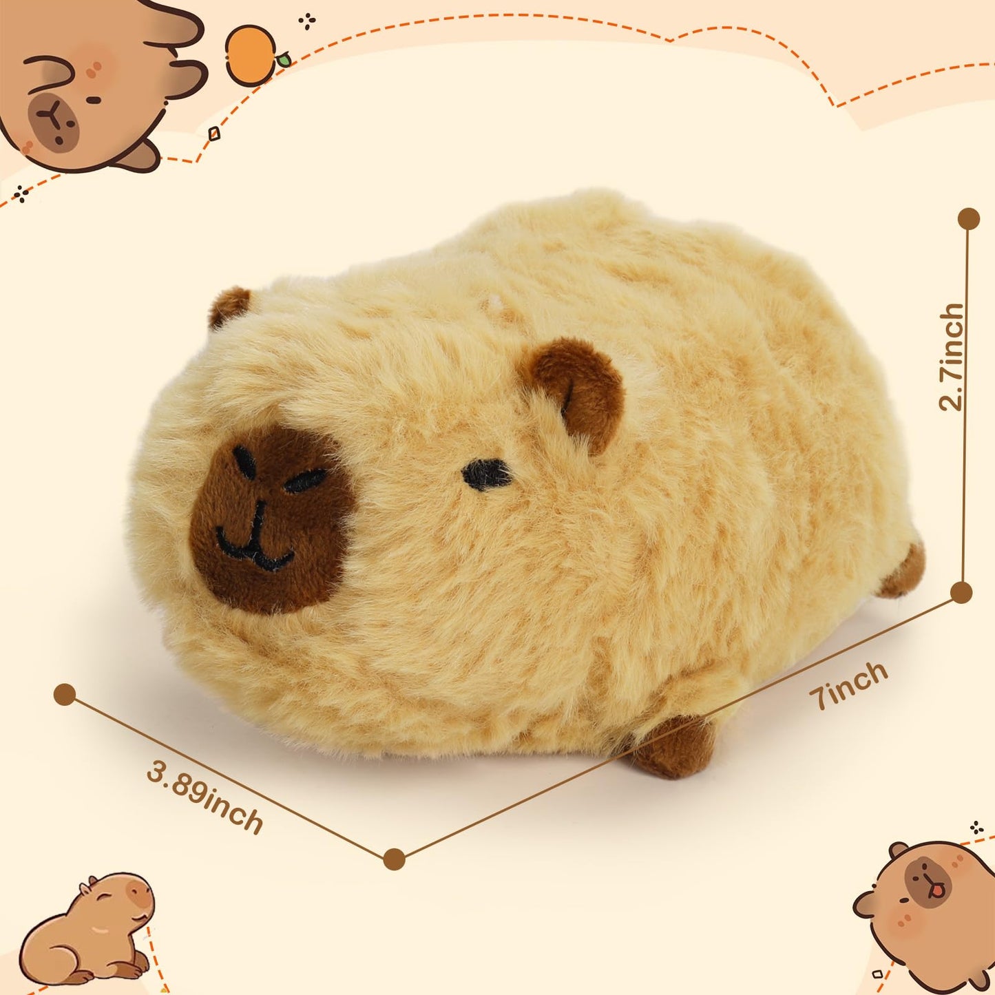Evolveover Stuffed Capybara Plush Toy,Capybara Stuffed Animal Gifts,Cute Capybara Peluche,Soft Capybara Plushie Rodent (7Inch)