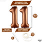 Katchon, Huge Coffee Brown 11 Balloons Number - 40 Inch, Brown Number Balloons 11 | Coffee Birthday Decorations For Boy | Brown Party Supplies | 11 Balloons Number For 11Th Birthday Party Decorations