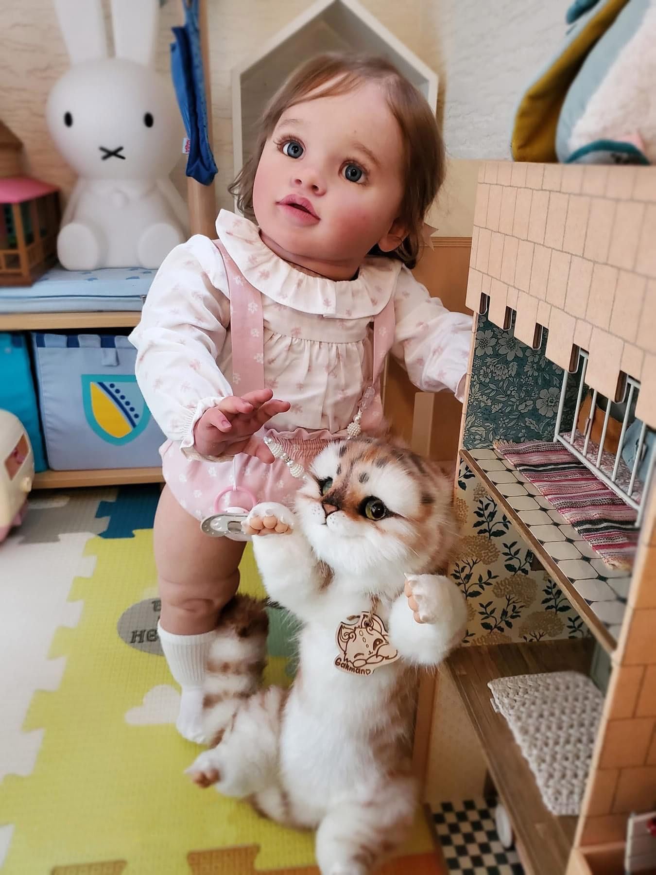 Kokomandy Big Size Realistic Reborn Toddler Dolls 26 Inch Lifelike Reborn Baby Girl Cute Standing Doll Weighted Body Real Life Silicone Reborn Babies Bebes Doll Toddler Girls Birthday Gifts