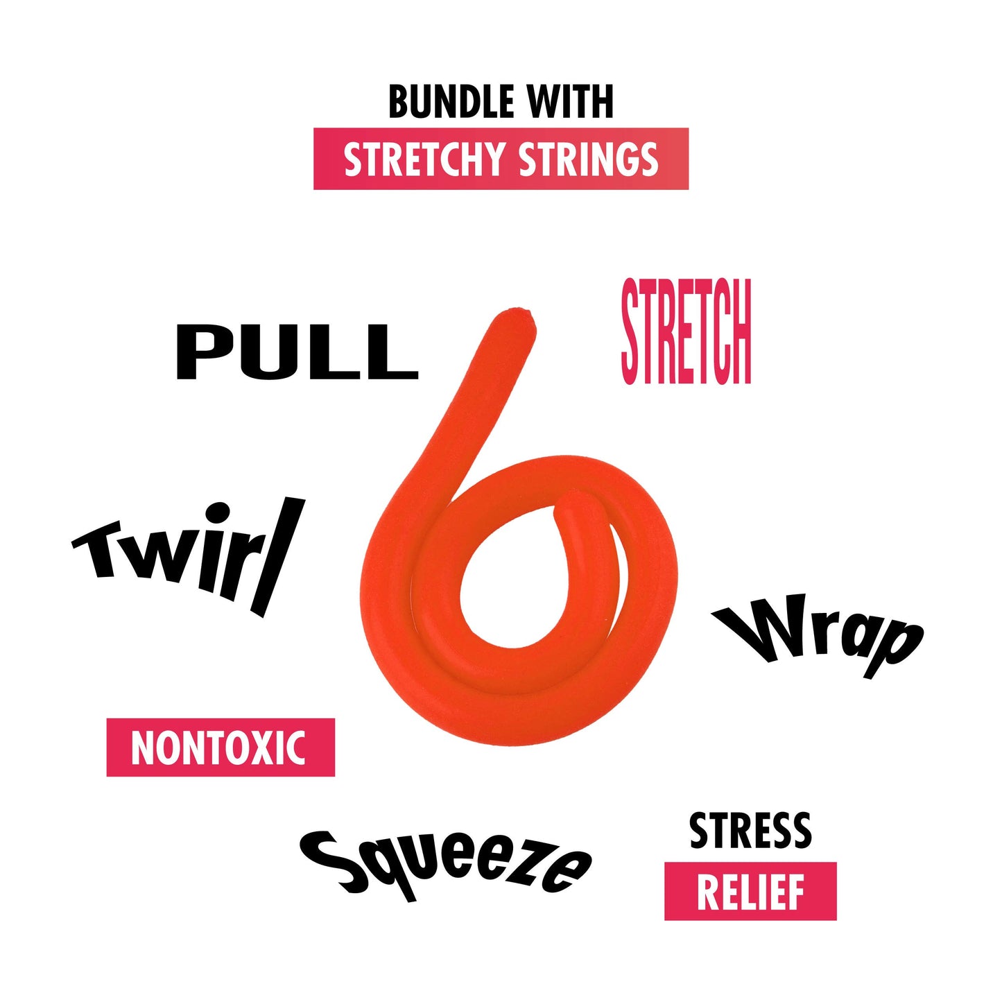 Liquid Motion Bubbler Sensory Toys - 2 Pc Set Bundle Stretchy String Fidget Toys Timer For Stress Relief And Anxiety Relief Great For Toddler, Children, Kids, Adults, Seniors, Adhd Autism Add Orange