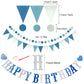 Recosis Birthday Party Decorations, Blue Party Decorations For Boy Men, Happy Birthday Banner, Curtains, Paper Pompoms And Fans,