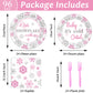 96Pcs A Little Snowflake Is On The Way Party Decorations Snowflake Its Cold Outside Plates Napkins Christmas Winter Wonderland G