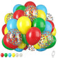 Red Yellow Blue Balloons, Rainbow Assorted Latex Balloons, 12Inch Matte Blue Yellow Red Green Latex Balloons Colourful Confetti