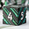 Stripe D&D Dice,DNDND Metallic Glitter Stripes Dice with Gift Metal Box for Dungeons and Dragons Tabletop Game (Green Stripes)