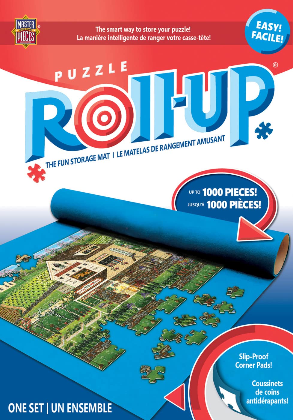 Masterpieces Accessories - Jigsaw Puzzle Roll-Up Mat & Stow Box, Standard 36''X30'', Fits 1000 Pieces