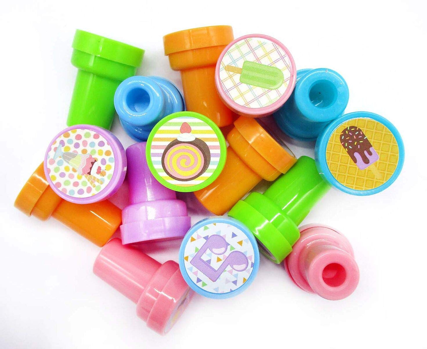 TINYMILLS 24 Pcs Ice Cream Stampers for Kids Birthday Party Favor Bag Fillers Valentines Day Classroom Exchange Classroom Rewar
