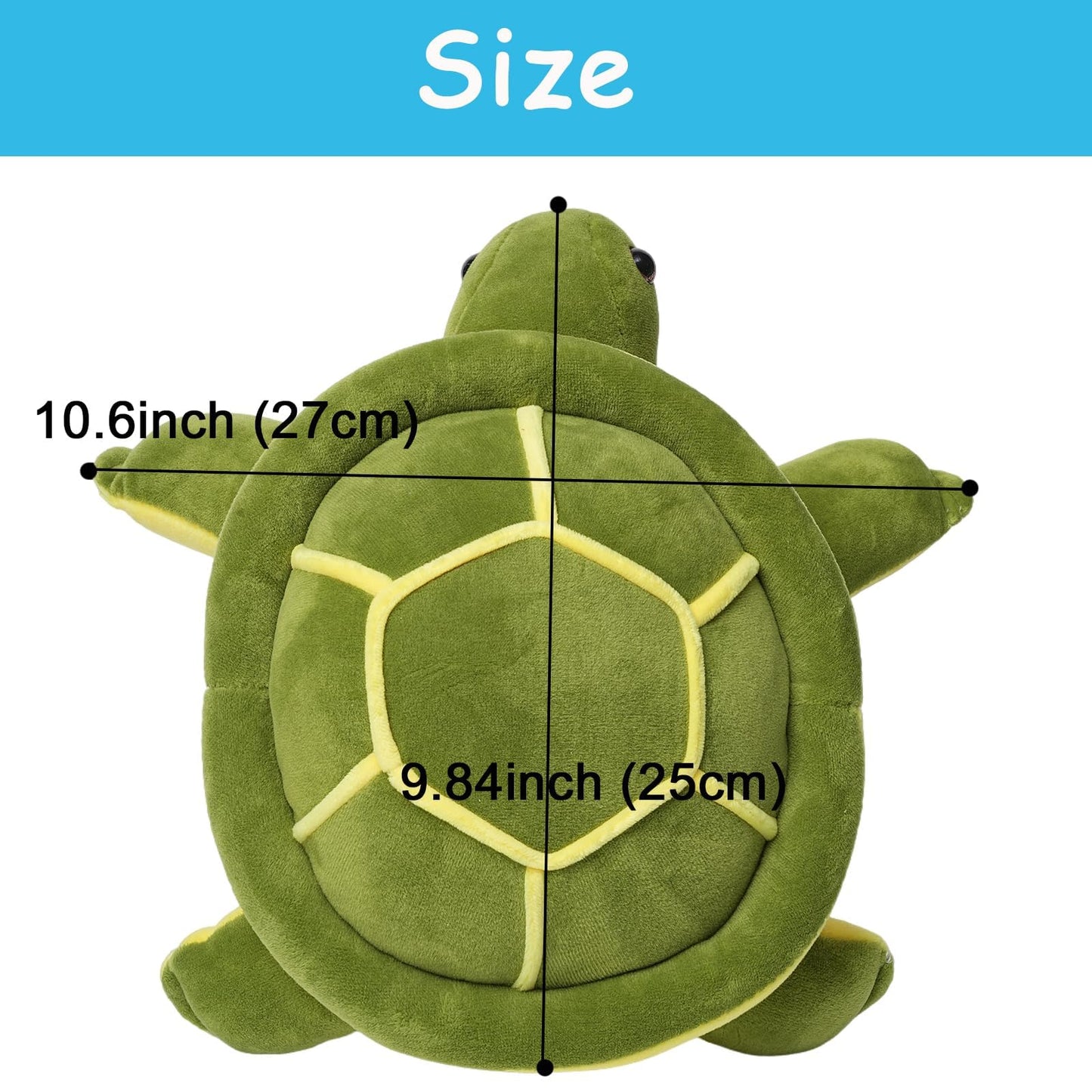 Amlhna Cute Sea Turtle Plush Toys 9.8 Inch Soft Turtle Stuffed Animals, Turtle Plushies Toy Birthday Gifts For Kids Boys Girls