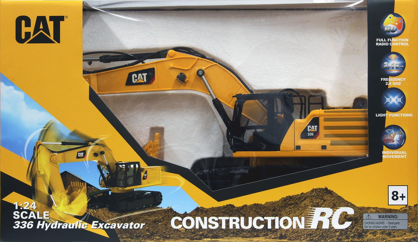 Diecast Masters RC Truck CAT 336 Excavator | Fully Functional Radio Control Excavator Truck | 1:24 Scale Model Remote Control Tr