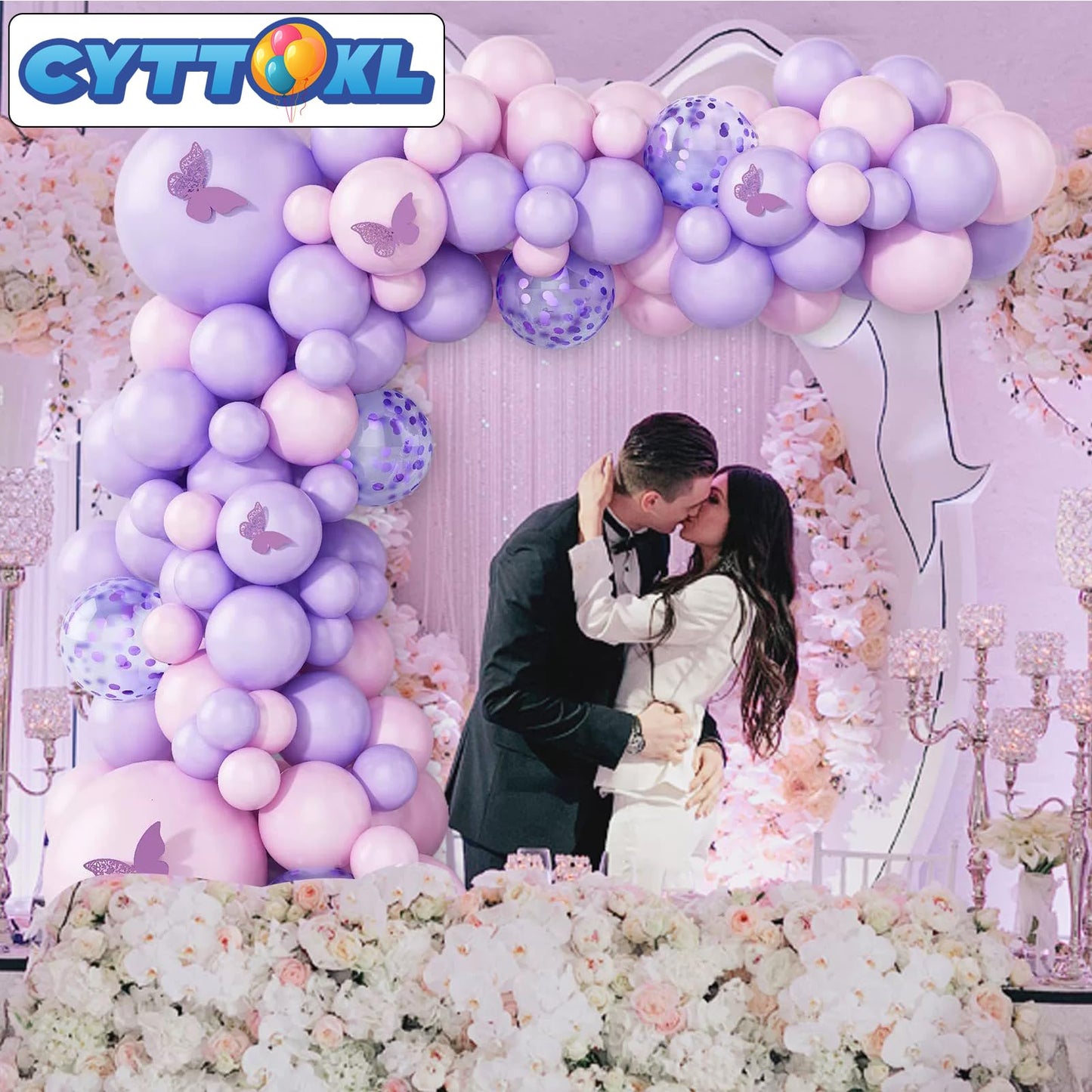 Cyttokl Pink And Purple Balloons 12 Inch 100 Pack Matte Light Pink Purple Latex Helium Balloons For Birthday Wedding Baby Shower