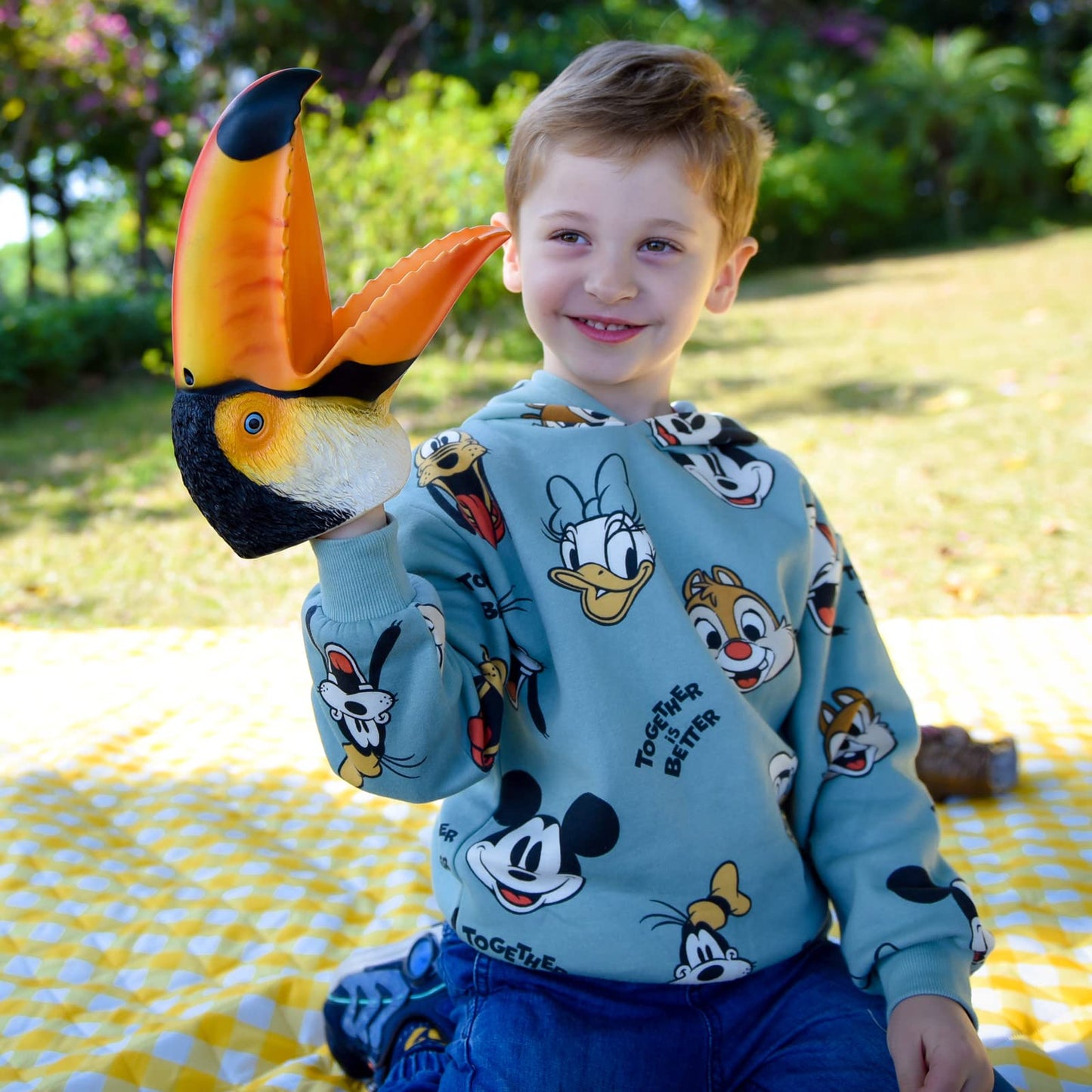 Gemini&Genius Toucan Hand Puppet For Kids Swimming Pool Beach Bathing Toys Soft Rubber Realistic Birds Puppets Action Figure Wil