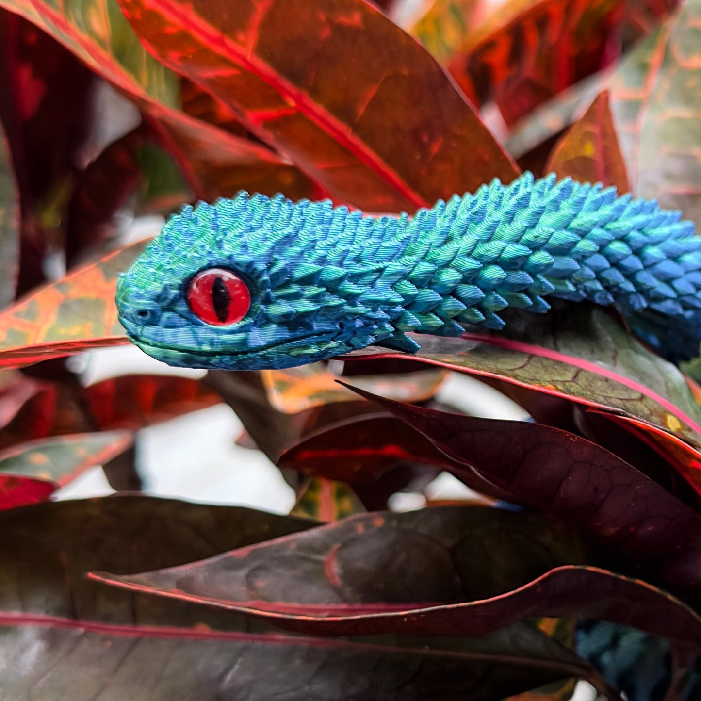 3D Printed Snake Toys,Articulated Flexible 3D Printed Animal Viper Fidget Toy,Realistic Slithering Design, Collectible Articulat