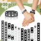 Aoriher 20 Pieces Silicone Charm Bracelets Kids Silicone Wristband Gift Adjustable Rubber Bracelet with Holes for Christmas Shoe