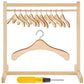 Civaner 22 Pcs Doll Garment Rack With Wooden Clothes Hanger For 18 Inch Girl Doll Clothes Mini Hangers Wardrobe Furniture Accessories For Dollhouse Baby Shower Supplies