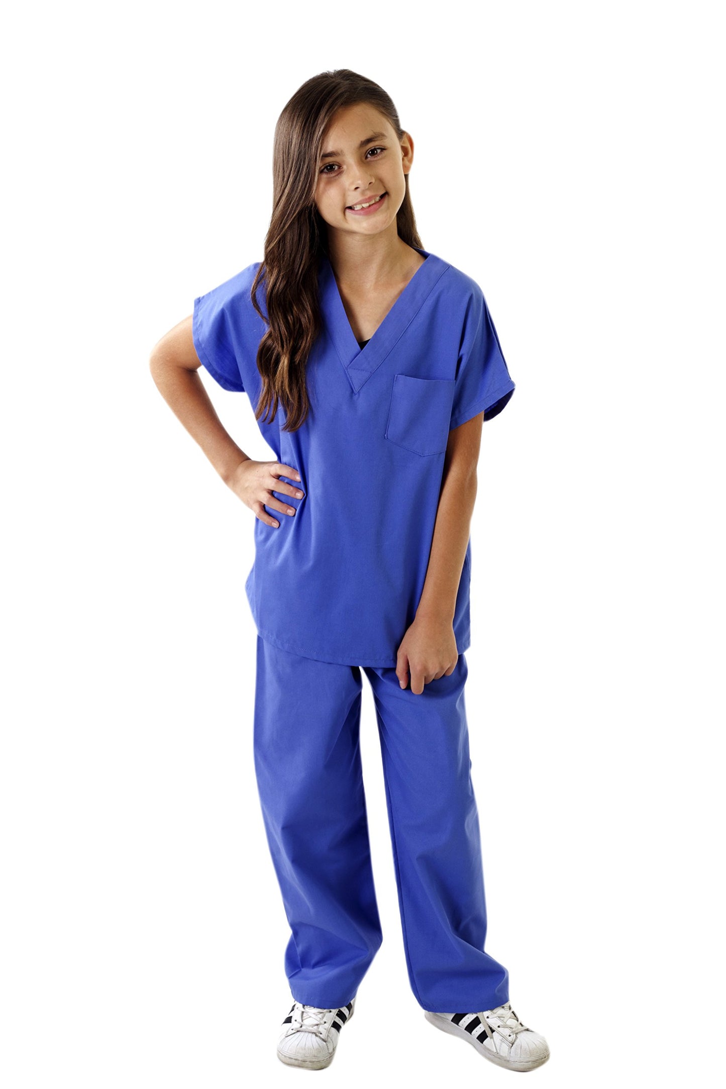Natural Uniforms Childrens Scrub Set-Soft Touch-Role Play Costume Set (Ceil Blue, 12/14)